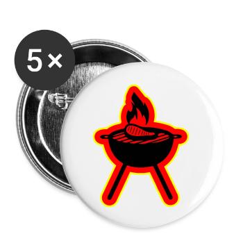 Steak Grill - Buttons groß 56 mm (5er Pack) - Weiß - Vorne