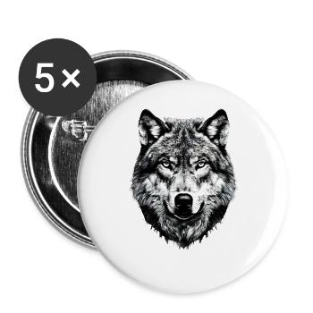 Wolf Motif Wolves Wolf Pack Gray Wolfhound Wolf - Buttons large 2.2''/56 mm (5-pack) - white - Front
