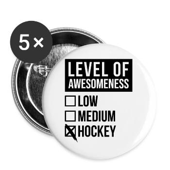 Hockey - Buttons groß 56 mm (5er Pack) - Weiß - Vorne