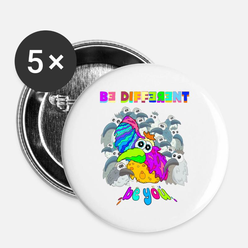 be different - Buttons groß 56 mm (5er Pack) - Weiß