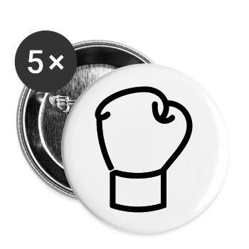 Boxhandschuh - Buttons groß 56 mm (5er Pack) - Weiß - Vorne