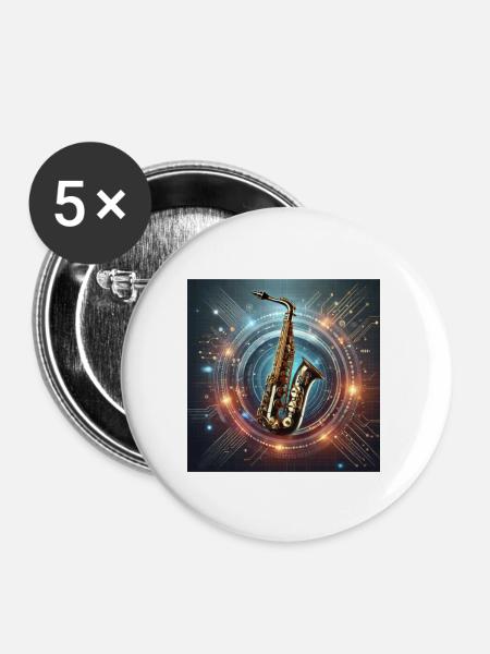 Electro-Sax - Buttons groß 56 mm (5er Pack) - Weiß