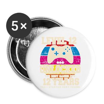 Original 2012 12 Years Level 12 Unlock - Buttons large 2.2''/56 mm (5-pack) - white - Front