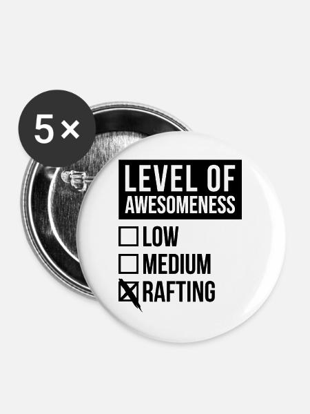 Rafting Rafting Rafting - Buttons groß 56 mm (5er Pack) - Weiß