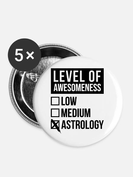 Astrologie Astrologie Astrologie - Buttons groß 56 mm (5er Pack) - Weiß