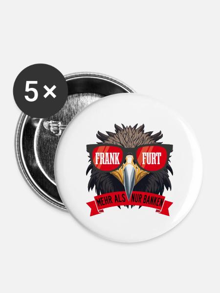 Frankfurt Adler - Buttons groß 56 mm (5er Pack) - Weiß