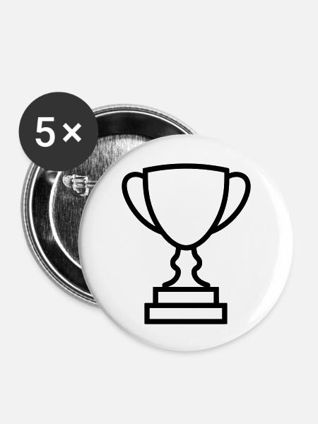 Trophäe - Buttons groß 56 mm (5er Pack) - Weiß