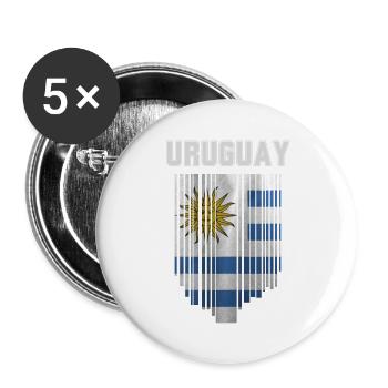 Flag of Uruguay, Uruguayan pride - Buttons large 2.2''/56 mm (5-pack) - white - Front