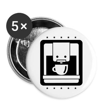 Icône de la machine à café - Lot de 5 grands badges (56 mm) - blanc - Devant