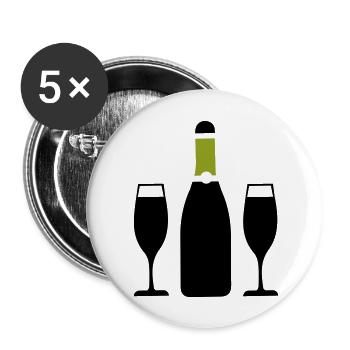 Red Wine Symbol - Buttons large 2.2''/56 mm (5-pack) - white - Front