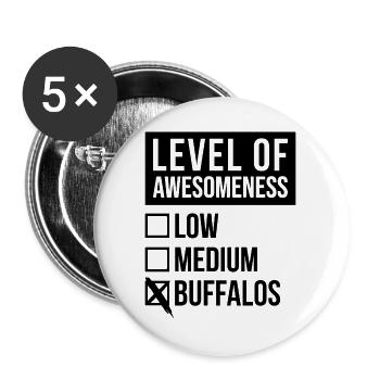 Buffalo Buffalo Buffalo - Lot de 5 grands badges (56 mm) - blanc - Devant