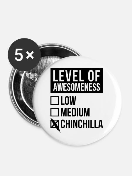 Chinchilla Chinchilla Chinchilla - Buttons groß 56 mm (5er Pack) - Weiß