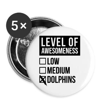 Dolphin - Buttons large 2.2''/56 mm (5-pack) - white - Front
