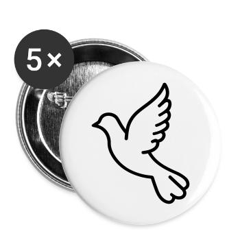 Taube - Buttons groß 56 mm (5er Pack) - Weiß - Vorne