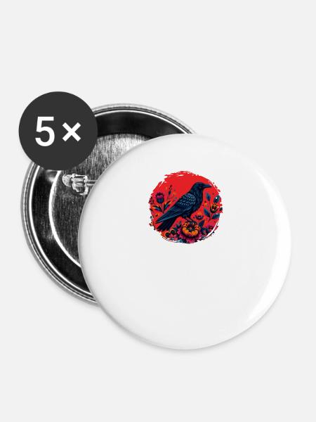 Vogelzüchter Ornithologe Vogelbeobachter - Buttons groß 56 mm (5er Pack) - Weiß