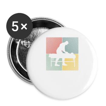 Kinésithérapeute Chiropracteur Physio-masseur - Lot de 5 grands badges (56 mm) - blanc - Devant