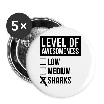 Shark - Buttons large 2.2''/56 mm (5-pack) - white - Front