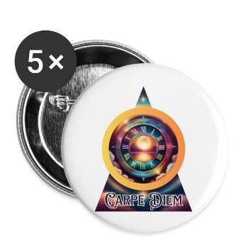 Carpe Diem - Buttons groß 56 mm (5er Pack) - Weiß - Vorne