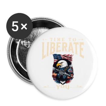 Il est temps de libérer le fier aigle des États-Unis 4 juillet - Lot de 5 grands badges (56 mm) - blanc - Devant