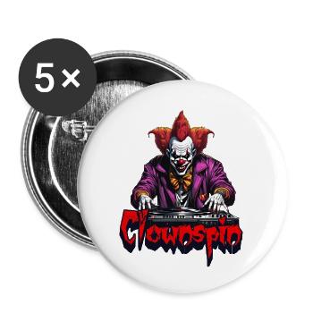 Tour de clown - Lot de 5 grands badges (56 mm) - blanc - Devant