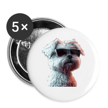 Maltese Little Maltese Dog Love Sweet Maltese - Buttons large 2.2''/56 mm (5-pack) - white - Front