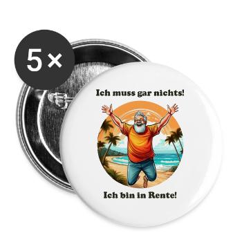 Ich muss gar nichts Mann - Buttons groß 56 mm (5er Pack) - Weiß - Vorne
