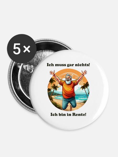 Ich muss gar nichts Mann - Buttons groß 56 mm (5er Pack) - Weiß