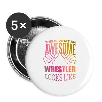 Ringen - Buttons groß 56 mm (5er Pack) - Weiß - Vorne