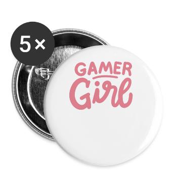 Gamer Girl Gaming - Buttons groß 56 mm (5er Pack) - Weiß - Vorne