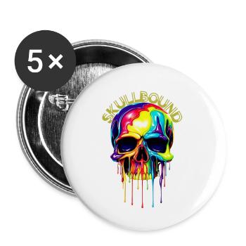 Skullbound - Buttons large 2.2''/56 mm (5-pack) - white - Front