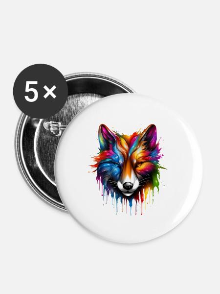 Magic Fox - Buttons groß 56 mm (5er Pack) - Weiß
