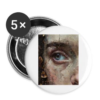 Dein Gesichtsausdruck verrät deine inneren Gedanken - Buttons groß 56 mm (5er Pack) - Weiß - Vorne