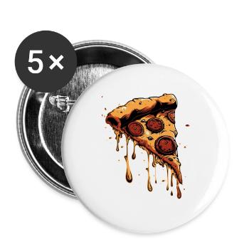 Pizza Slice Graphic - Buttons large 2.2''/56 mm (5-pack) - white - Front