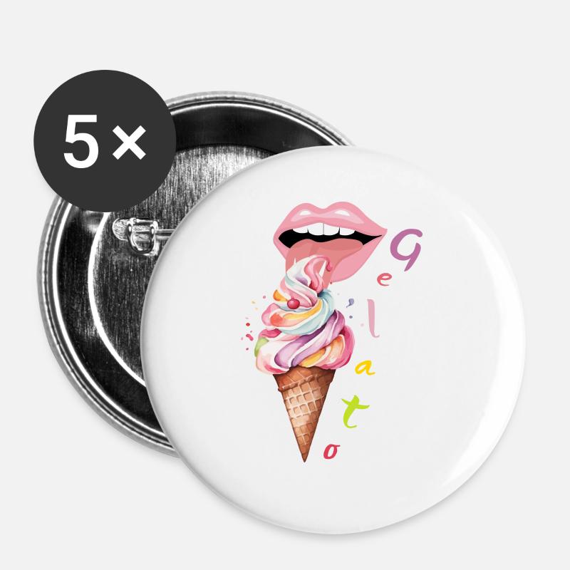 Gelato - Buttons large 2.2''/56 mm (5-pack) - white