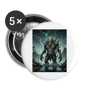 sumpf monster dunkel horror gruselig Halloween gruselig - Buttons groß 56 mm (5er Pack) - Weiß - Vorne