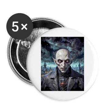 vampire Nosferatu monstre sombre horreur effrayant - Lot de 5 grands badges (56 mm) - blanc - Devant