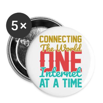 Connecting the World - Buttons large 2.2''/56 mm (5-pack) - white - Front