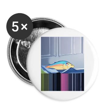 Huile - Lot de 5 grands badges (56 mm) - blanc - Devant