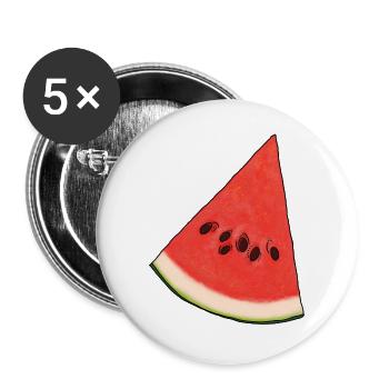 Triangle de pastèque - Lot de 5 grands badges (56 mm) - blanc - Devant