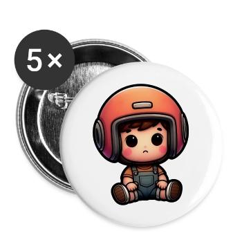 Little Rider – Baby-Biker - Buttons groß 56 mm (5er Pack) - Weiß - Vorne