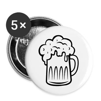 beer 001 - Buttons large 2.2''/56 mm (5-pack) - white - Front