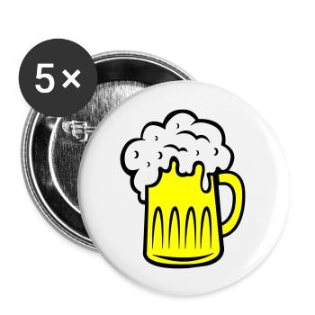 Beer 002 - Buttons large 2.2''/56 mm (5-pack) - white - Front