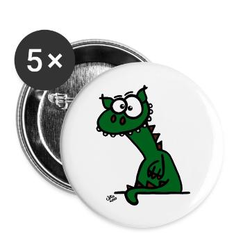 Der Drache - Buttons groß 56 mm (5er Pack) - Weiß - Vorne