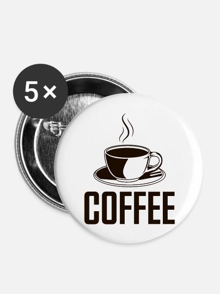 coffee - Buttons groß 56 mm (5er Pack) - Weiß