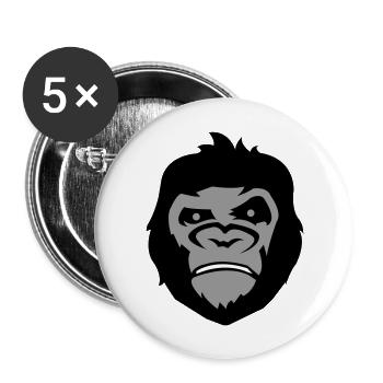 gorilla face - Buttons groß 56 mm (5er Pack) - Weiß - Vorne