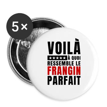Voilà À Quoi Ressemble Le Frangin Parfait - Lot de 5 grands badges (56 mm) - blanc - Devant