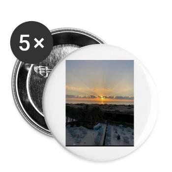 Sonnenuntergang am Strand - Buttons groß 56 mm (5er Pack) - Weiß - Vorne