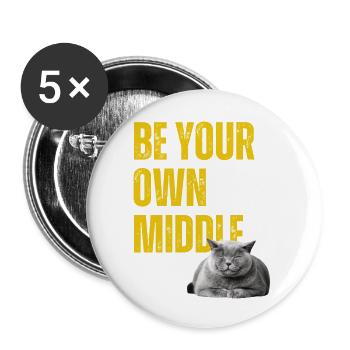 Be you own Middle. - Buttons groß 56 mm (5er Pack) - Weiß - Vorne