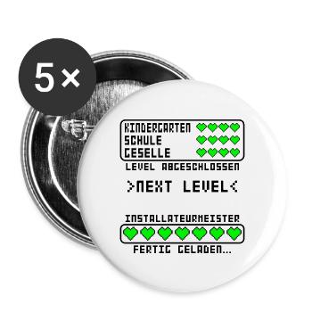 Installateurmeister Installateur Meister bestanden - Buttons groß 56 mm (5er Pack) - Weiß - Vorne