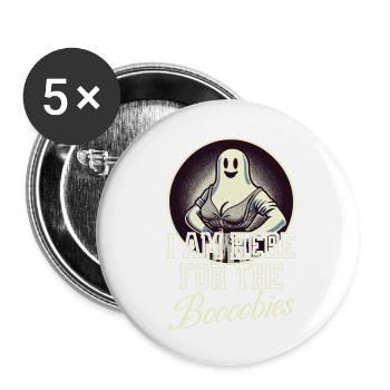 Funny Ghost Saying for Halloween Costume - Buttons large 2.2''/56 mm (5-pack) - white - Front